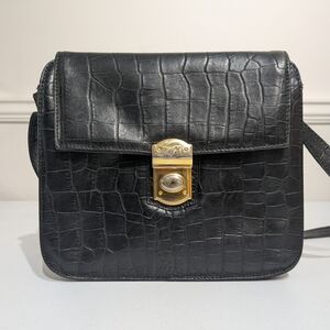 Vintage Bally crocodile pattern leather crossbody bag